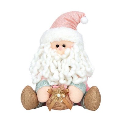 Papai Noel Sentado com Roupa Azul, Rosa e Dourado Segurando Presente 25x15x20cm - Coleção Smash - Ref 1027179 Cromus