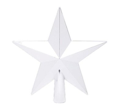 Topo de Árvore Estrela Metalizada Prata 20x20x3cm - Ref 1019348 Cromus