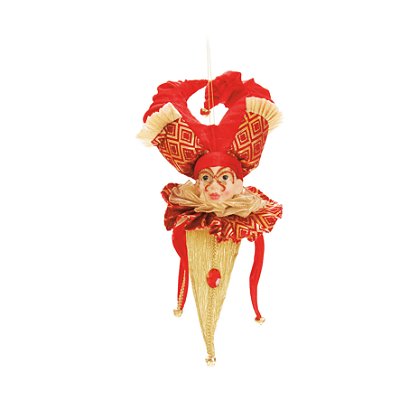 Pierrot Para Pendurar Dourado e Vermelho 40x15x15cm com 1 Unidade - Ref 1515806 Cromus