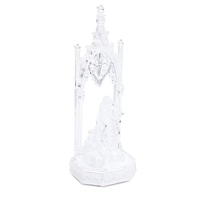 Sagrada Familia Transparente com Led Branco 3AAA 31x11x8cm - Ref 1200903 Cromus