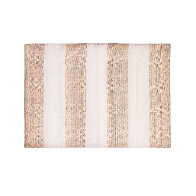 Jogo Americano Listras Branco e Dourado 35x50cm com 1 Unidade - Mesa Posta - Ref 1595376 Cromus