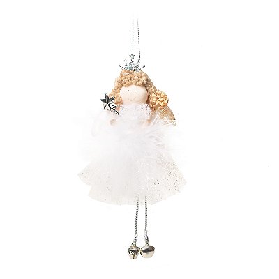 Enfeite de Pendurar Anja com Coroa e Vestido 15x5x5cm com 1 Unidade - Dolls - Ref 1240846 Cromus