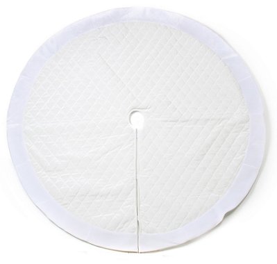 Saia Para Árvore de Natal 75cm Branca Matelassê com Borda Branca Pelúcia - Ref 1715583 Cromus Natal