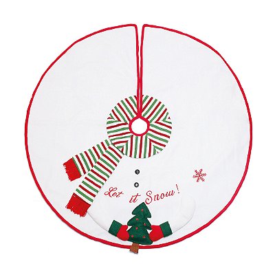 Saia Para Árvore de Natal 120cm Branca com Cachecol Listrado - Ref 1921214 Cromus Natal