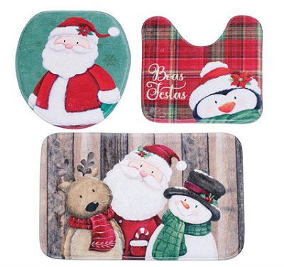 Kit Tapetes Para Banheiro Noel Rustic - Ref 1921199 Cromus