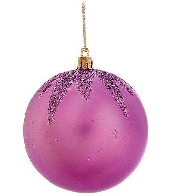 Bolas de Natal Lilas com Folhas Roxa 12cm Jogo com 2 Unidades - Ref 1213541 Cromus