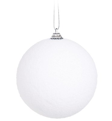 Bolas de Natal Branca Nevada 10cm Jogo com 4 Unidades - Ref 1923547 Cromus