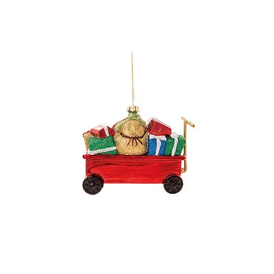 Enfeite Pendurar Carrinho com Presentes 10x4x3cm com 1 Unidade - Ref 1470792 Cromus