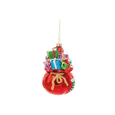 Enfeite de Pendurar Saco de Presentes Metalizado 10x15x15cm com 1 Unidade - Ref 1470791 Cromus