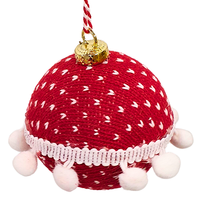Bolas de Natal de Crochê Vermelha com Branco 8cm Jogo com 6Un Trend Vintage - Bolas Natalinas - Ref 1923287 Cromusxx