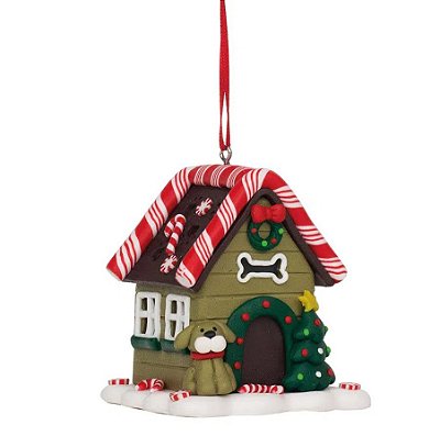 Enfeite Pendurar Casa de Doces com Pet de Biscuit com Led 8x7x7cm - Ref 1017756 Cromus