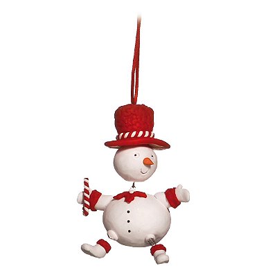 Enfeite Pendurar Boneco de Neve de Biscuit com Mola 10x7x4cm com 1 Un - Ref 1692555 Cromus