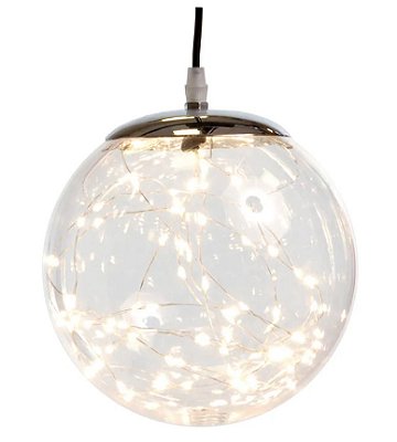 Bola de Acrilico com 80 Leds Cor Clara Bivolt 20x20x20cm com 1 Unidade - Ref 1691953 Cromus