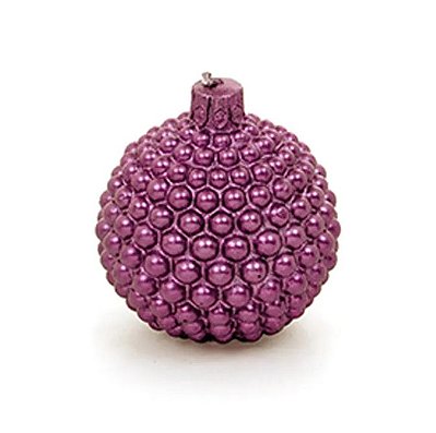 Vela de Natal Bola Roxa Cruch Jogo com 2 un 5x5x5cm - Velas Decoradas - Ref 1110311 Cromus