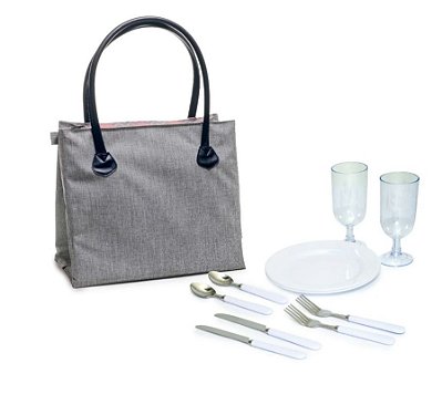 Kit Bolsa Térmica para 2 Pessoas Flamingos com Talheres Kit 11 peças - Ref 1351600 Cromus