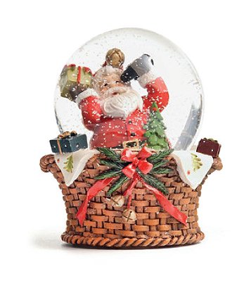 Globo de Água Papai Noel com Presentes no Cesto 9x6x6cm - Ref 1690820 Cromus