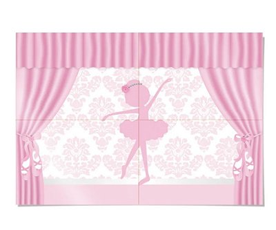 Painel 4 Lâminas Festa Ballet Bailarina 132x92cm - Ref 23010805 Cromus