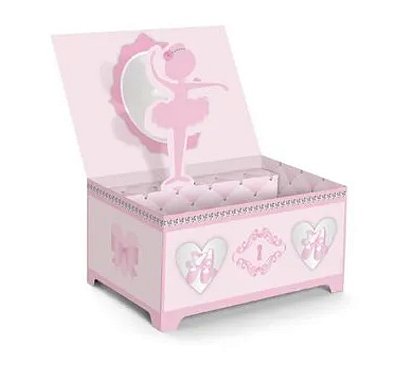 Cachepot Caixinha de Musica Ballet Bailarina 13x9x6,5 com 8 Un - Ref 23010650 Cromus