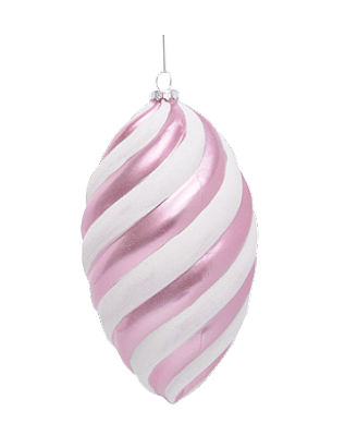 Enfeite Pino de Natal Rosa e Branco 20cm com 1 Un - Color Trend - Ref 1019754 Cromus