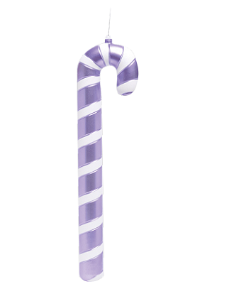 Enfeite Bengala de Natal Gigante Lilás e Branco 60cm - Color Trend - Ref 1019740 Cromus