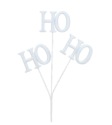 Pick de Natal Branco HO HO HO 35x20x1cm - Trend Candy - Ref 1026112 Cromus