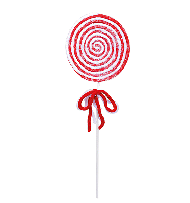 Pick Galho Candy Vermelho e Branco 45x15x1cm - Ref 1017429 Cromus