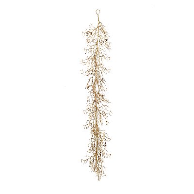 Galho Longo de Natal Dourados de Glitter 170x15x3cm - Ref 1202224 Cromus