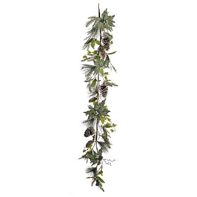 Galho Longo de Natal Flores, Galhos e Pinhas 155x10x10cm - Ref 1699846 Cromus