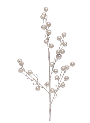 Galho de Natal Frutas Champanhe com Glitter 70x15x2cm - Ref 1022642 Cromus