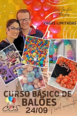 Curso BÁSICO PRESENCIAL de Decoração com Balões dia 24/09/2024 - FOZ DO IGUACU PARANA