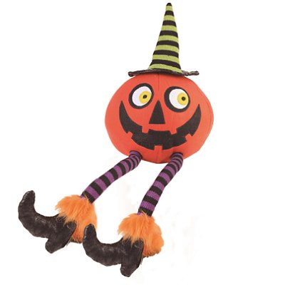 Abobora Decorativa Perna Listrada 45x17x17cm - Halloween - Ref 29003616 Cromus
