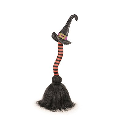 Vassoura Decorativa de Halloween com Som e Movimento 9x9x47cm - Ref 29003617 Cromus