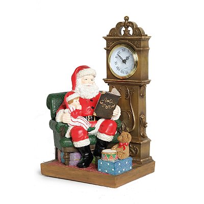 Noel na Poltrona com Relógio 36x21x16cm - Coleção Santa Claus - Ref 1202367 Cromus
