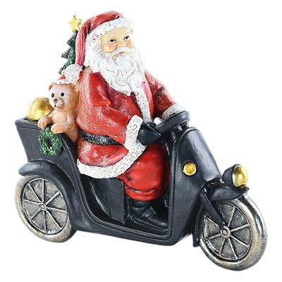 Noel de Resina na Moto com Presentes 13x6x15cm- Ref 1106908 Cromus