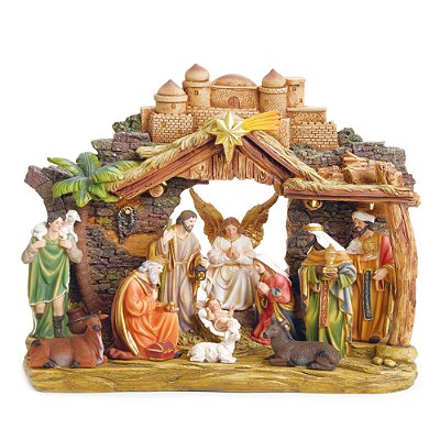 Presépio de Resina com Luz e Som 35x40x17cm - Ref 1026980 Cromus