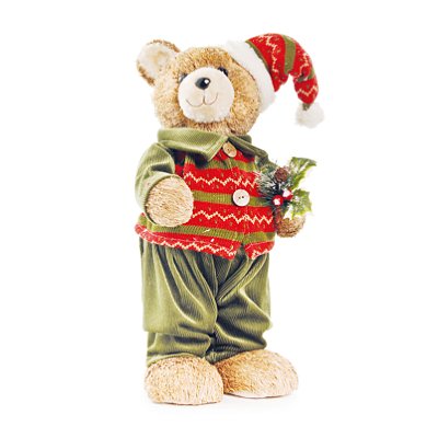 Urso Crespinho de Palha com Calça e Gorro 45x20cm - Ref 1697052 Cromus