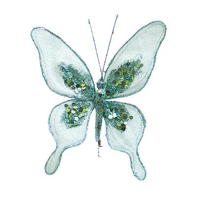 Borboleta Decorativa de Juta Verde Menta 25x20x5cm - Ref 1410035 Cromus
