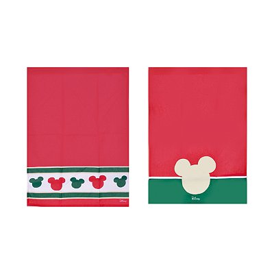 Panos de Copa Disney Mickey Multicolor 70x50cm com 2 Un - Natal Disney - Ref 1595351 Cromus