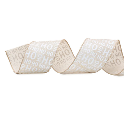 Fita Aramada de Natal Juta Estampas Hohoho 6.3x9.14cm - Fitas Natalinas - Ref 1116900 Cromus