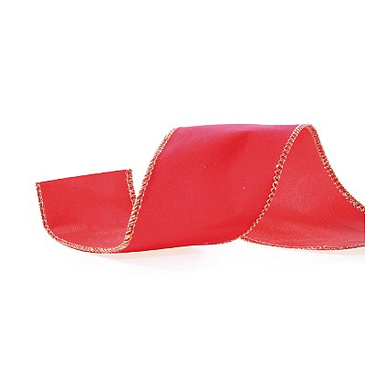 Fita Aramada de Natal Vermelho Camurça 6,3x9,14cm - Ref 1240460 - Cromus