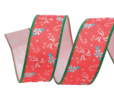 Fita Aramada de Natal Disney Candy Vermelho e Verde 3.8x9,14cm - Ref 1020238 - Cromus