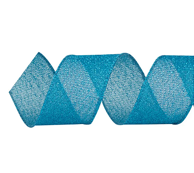 Fita Aramada de Natal Azul Claro 3,8CMx9,14M - Ref 1026270 Cromus