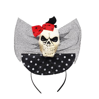 Tiara Halloween Chapéu com Caveira com 1 Un - Ref 29003196 Cromus