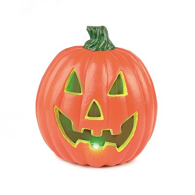Abobora Decorativa Laranja com Led Verde 22x15x24cm - Ref 29003697 Halloween Cromus