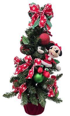 Mini Árvore de Natal Disney Verde e Vermelha com Pelúcia 60cm - Ref 1990037 Cromus