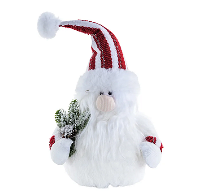 Boneco Papai Noel Nórdico Listrado Branco e Vermelho 33cm - Ref 1108308 Cromus