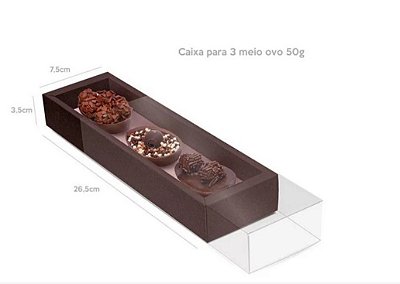 Caixa Specialla Rosê Gold Para Meio Ovo de Páscoa Tipo Luva com Moldura Para 3 Ovos 50Gr UNITÁRIO - Ref 13003376 Cromus