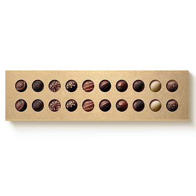 Caixa Retangular Kraft com Tampa Luva Vazada Para 20 Doces 39x9,5x4cm com 10 Unidades - Ref 13003212 Cromus