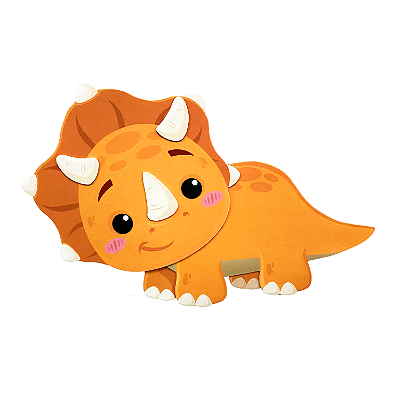 Painel Decorativo de E.V.A Triceratops Festa Dino Baby 56x39cm - Ref 125022 Piffer