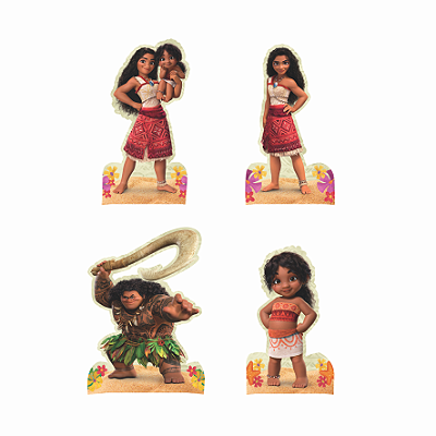Decoração Impressa de Mesa Festa Moana com 4Un - Ref 307052 Piffer